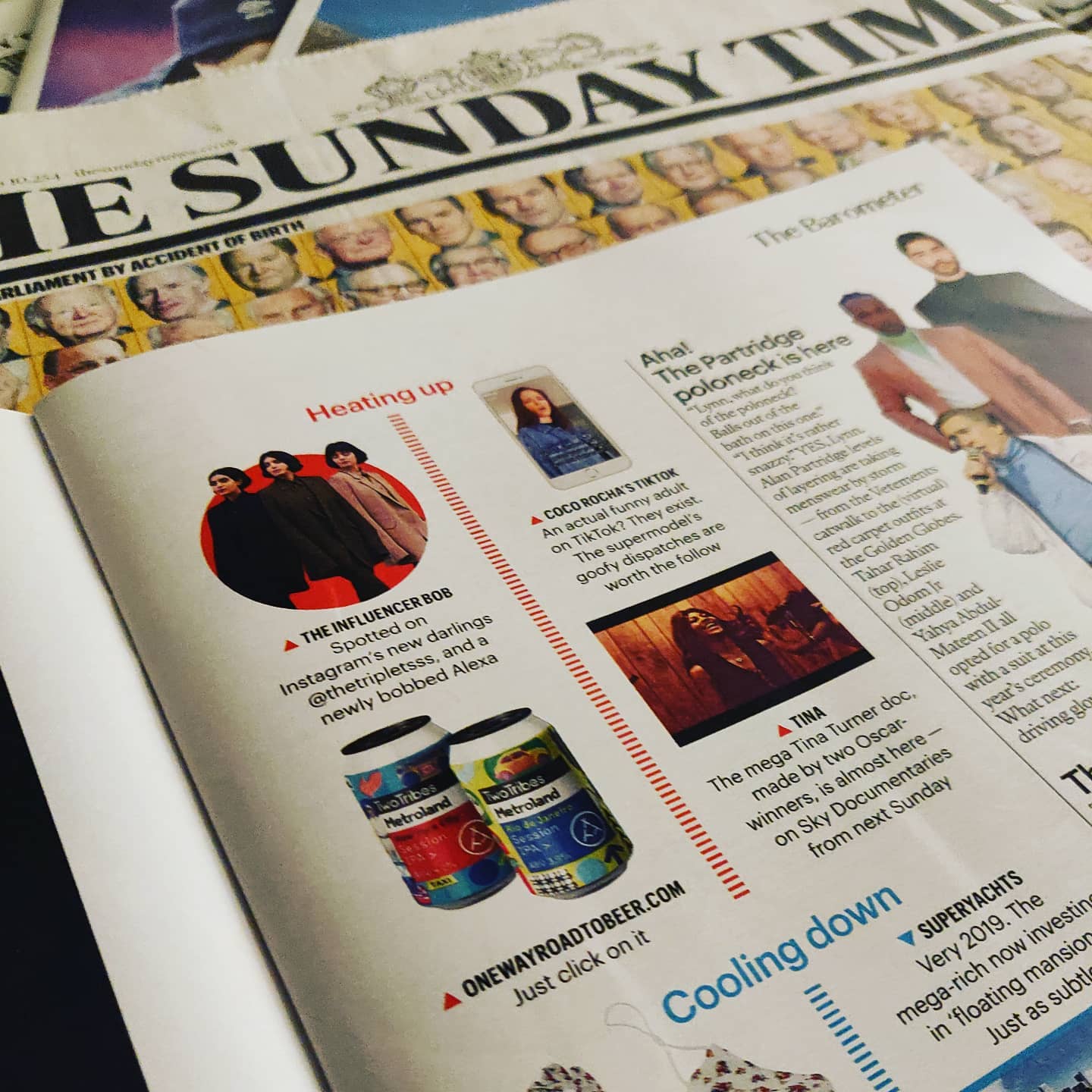 A photo of One way road to beer featured in the sunday times